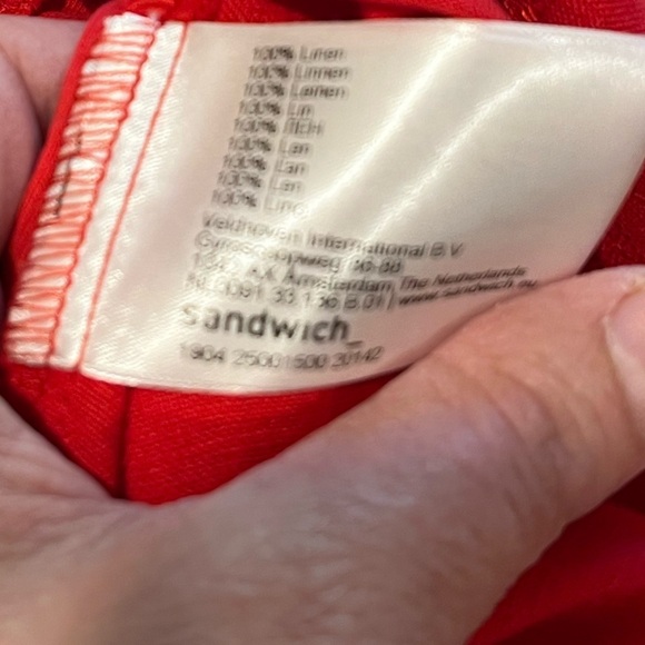 SANDWICH red linen jacket size 44 - Picture 11 of 12